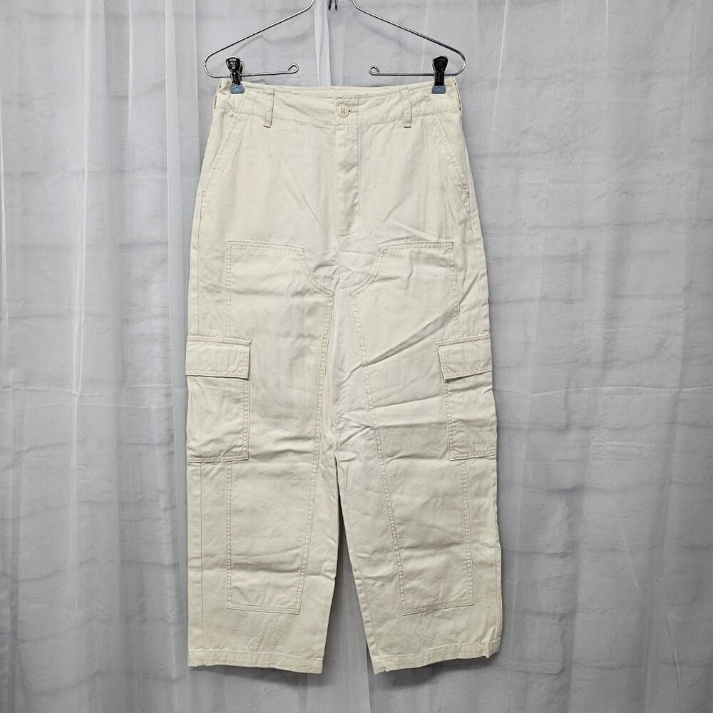 Universal Thread Cream Button Fly Cargo Pants Gor… - image 2